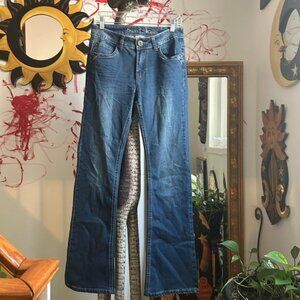 Y2K Sweet Jeans Stylish Blue Flare Jeans for Women Size 9